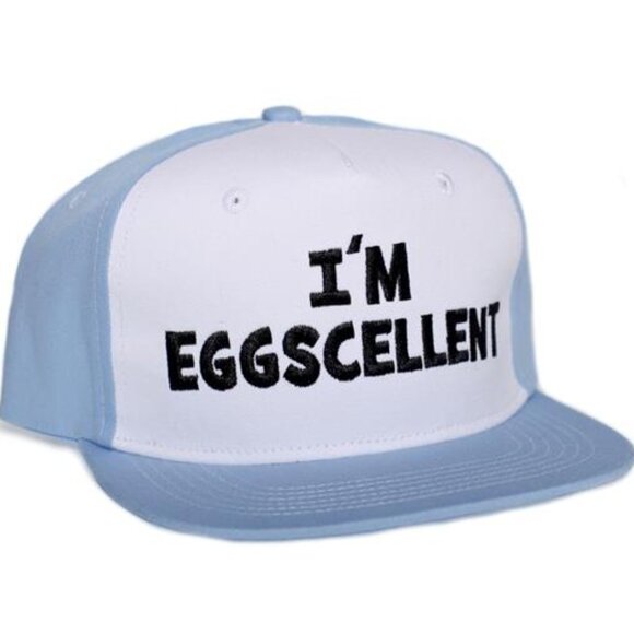 Regular Show I'm Eggscellent Hat Sky Blue Embroidered Cap Eggcelent Cartoons Fan - Picture 1 of 3